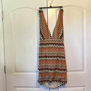 V-Neck Zigzag Pattern Dress